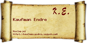 Kaufman Endre névjegykártya